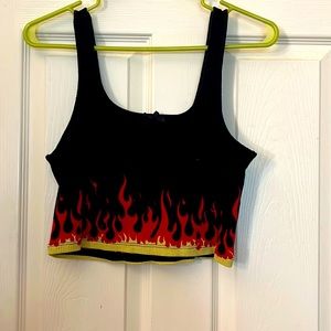 Black fire crop top